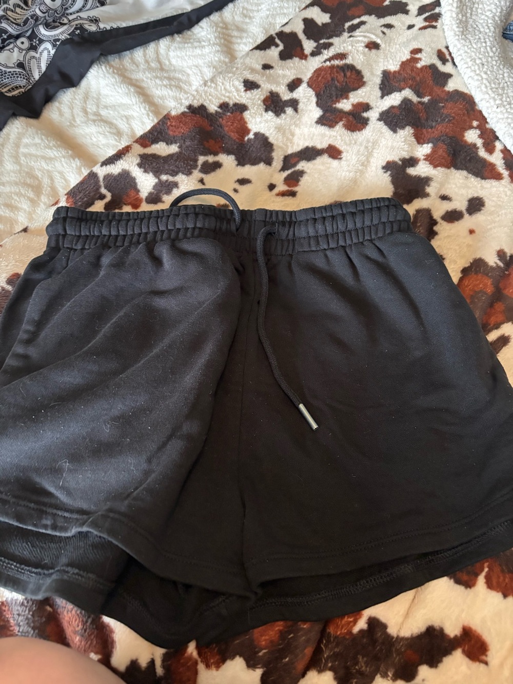 Black Women's Drawstring Lounge Shorts
